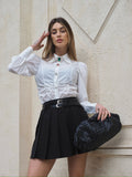 Camicia con strass e arricciatura - R.a. Boutique 
