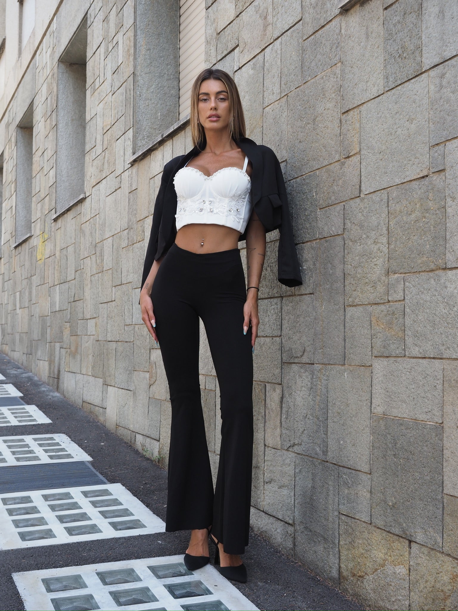 Giacca crop nera - R.a. Boutique 