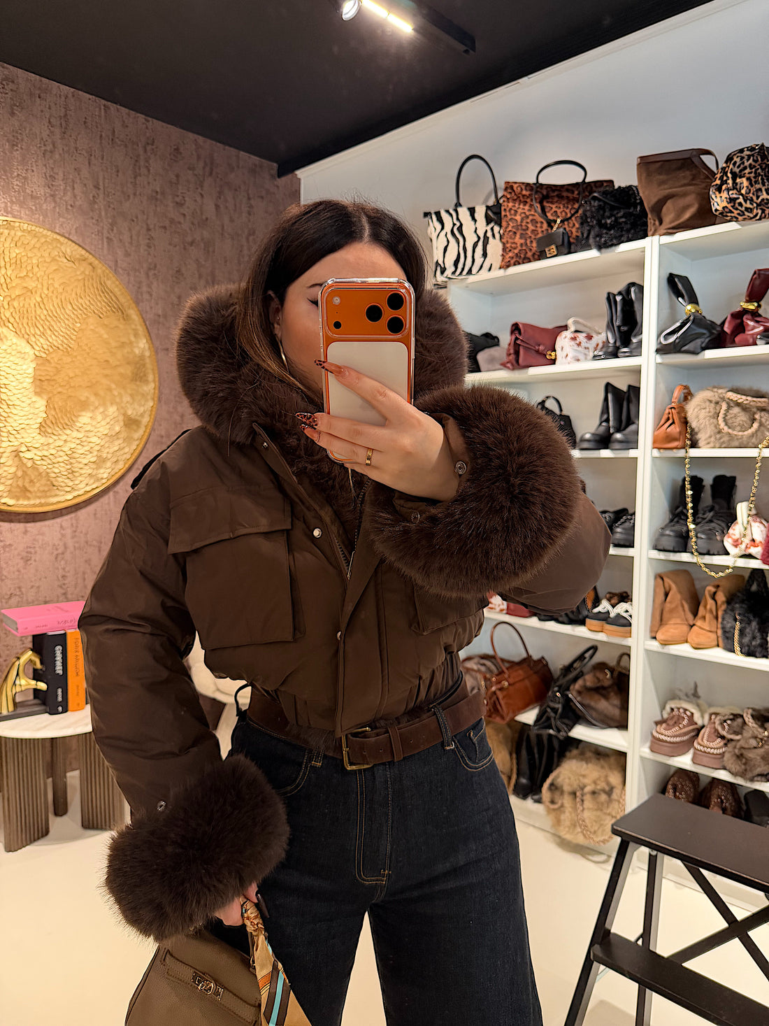 Bomber crop con pelo - R.a. Boutique