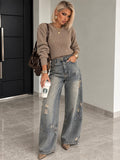Maglioncino Crop Beige a Costine con Spalline Imbottite - R.a. Boutique