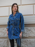 Giaccone di jeans con borchie - R.a. Boutique 