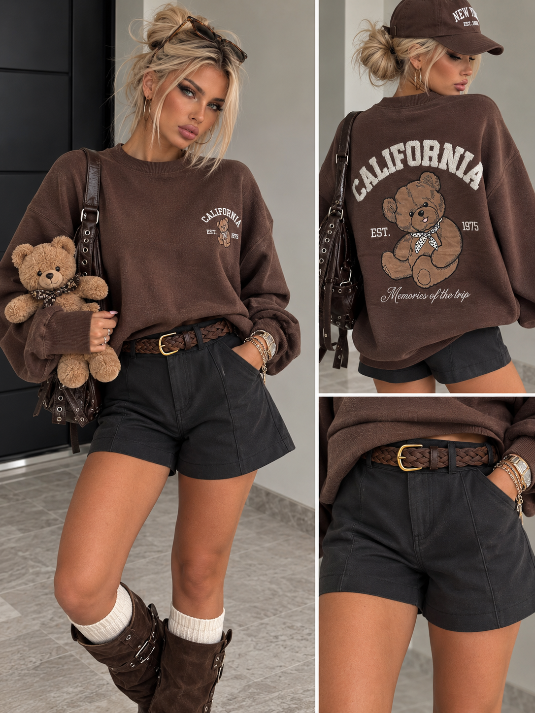 Shorts Nero con Cinturina Intrecciata - R.a. Boutique