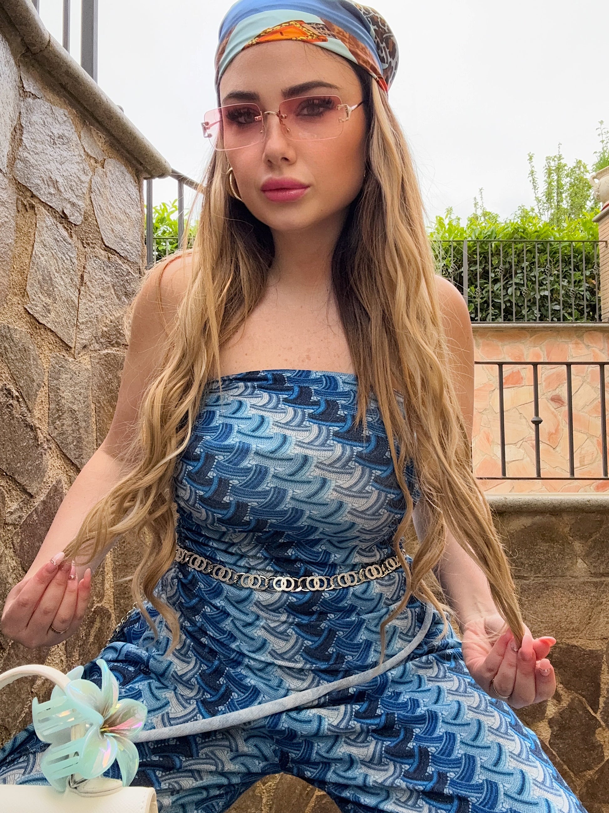 Bandana Blu arancio - R.a. Boutique