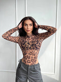 Body sgambato in velo animalier - R.a. Boutique 