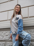 Maglione over con dettaglio in jeans - R.a. Boutique 