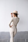 Tuta beige con cintura - R.a. Boutique 