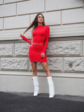 Abito in maglia vers rosso - R.a. Boutique 