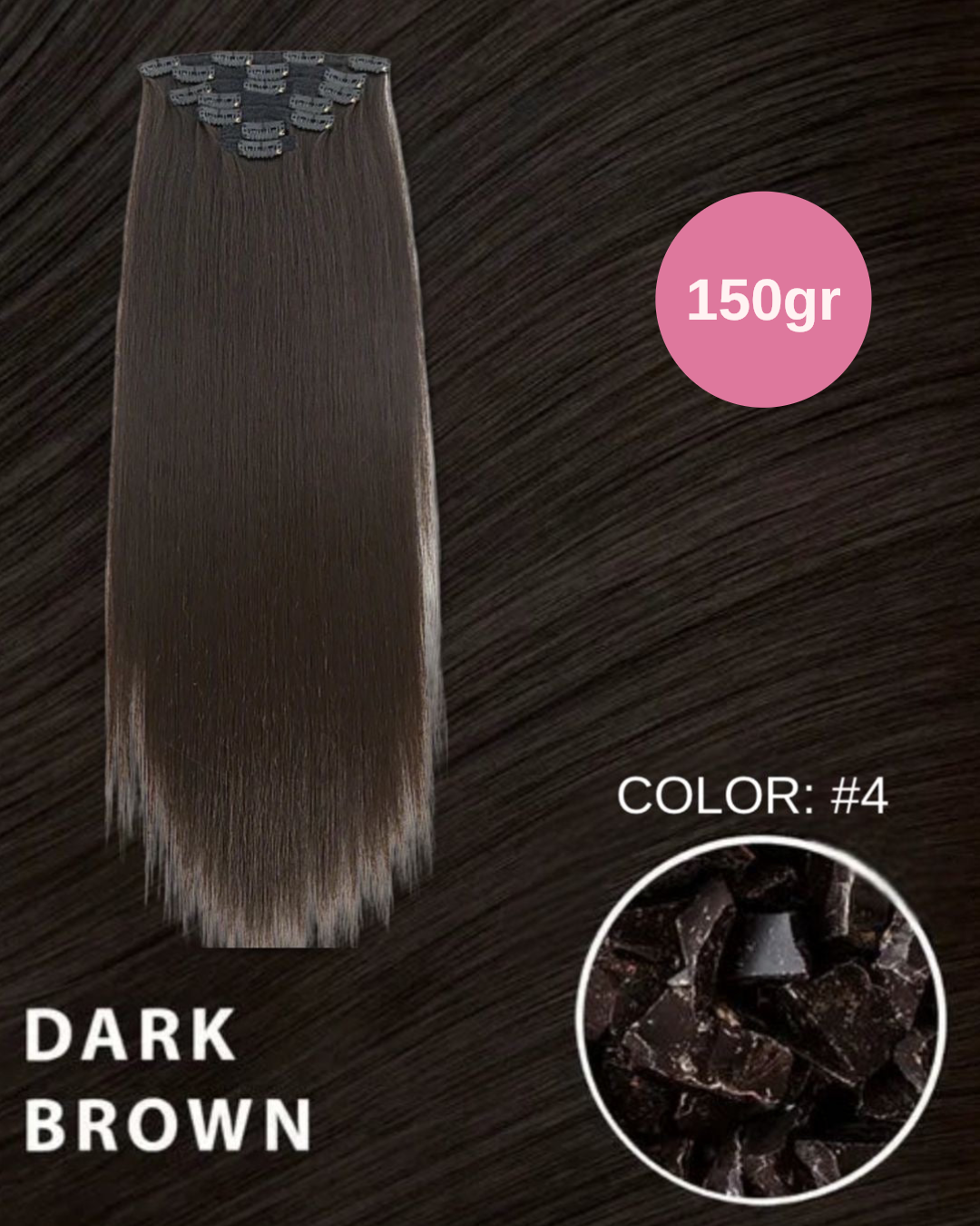 Extension 150g lisce 7 clip vari colori - R.a. Boutique