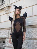 Tuta aderente con trasparenza (Dark Angel) - R.a. Boutique 
