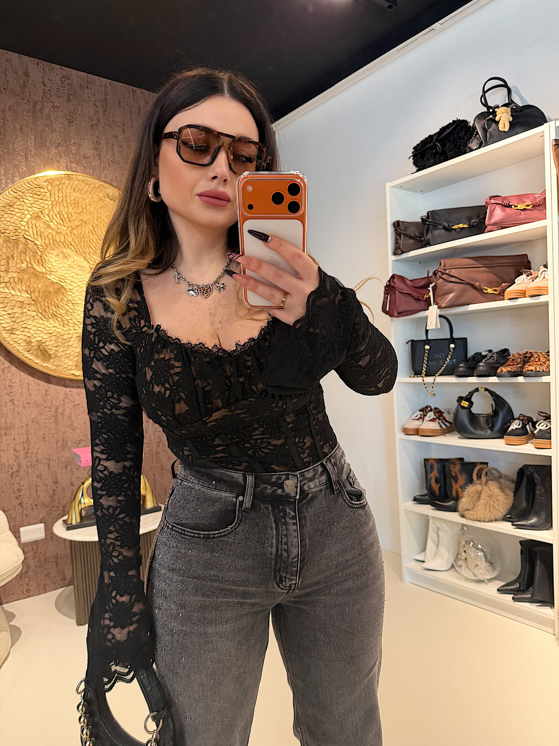 Top in Pizzo con Dettaglio Bustier - R.a. Boutique