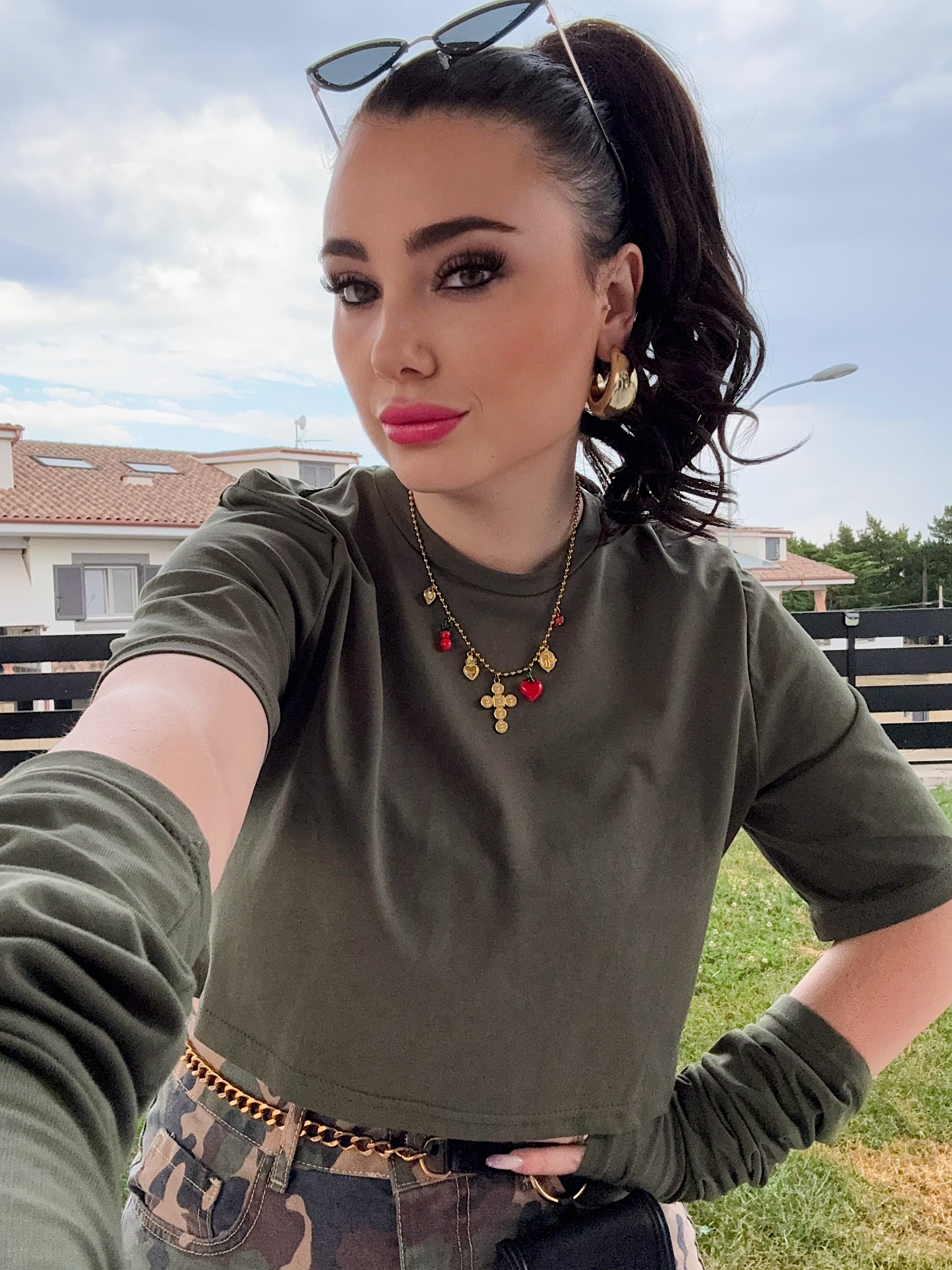 Collana croce e cuore - R.a. Boutique