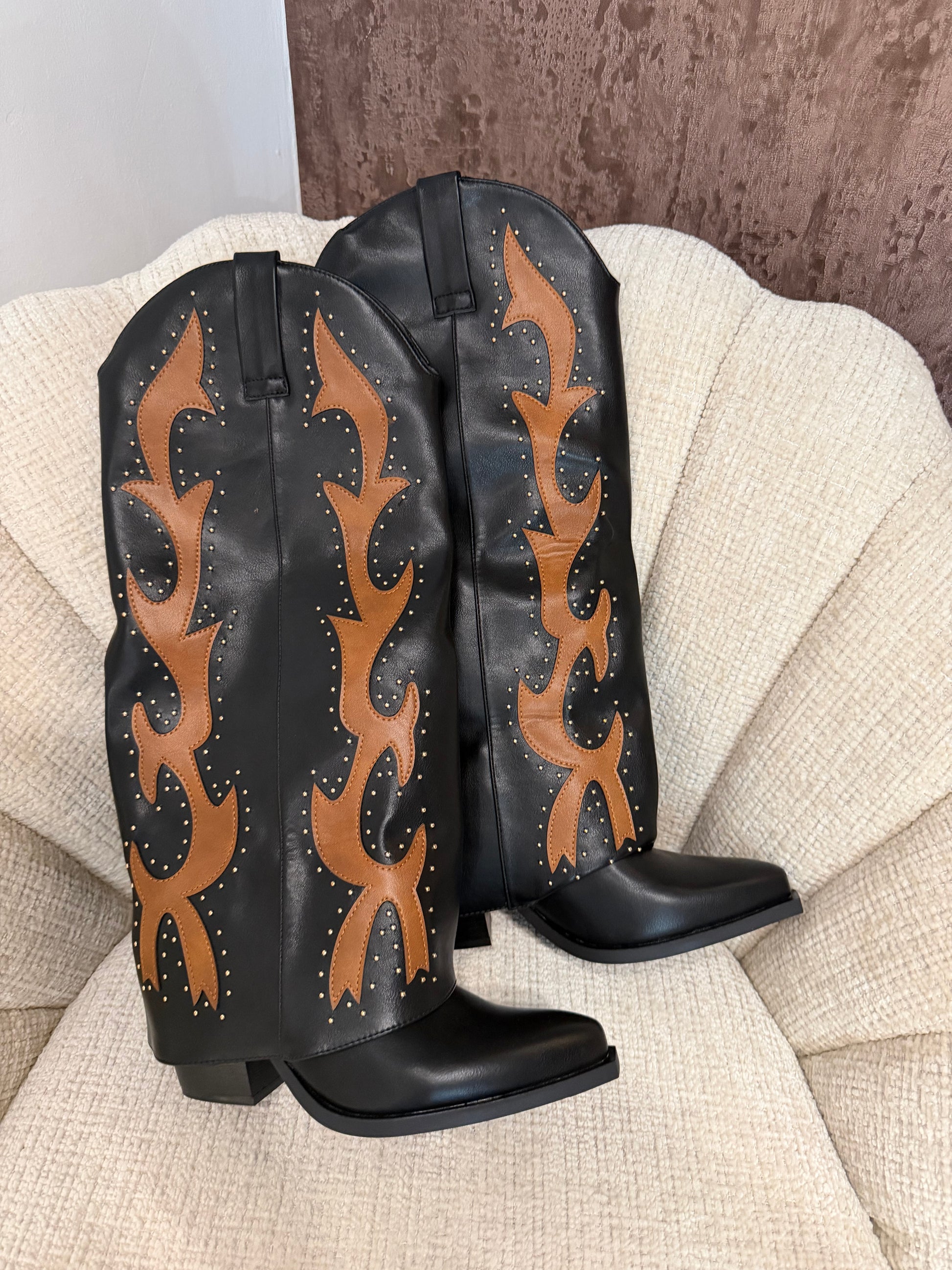 Texano Flame Camel e Nero - R.a. Boutique