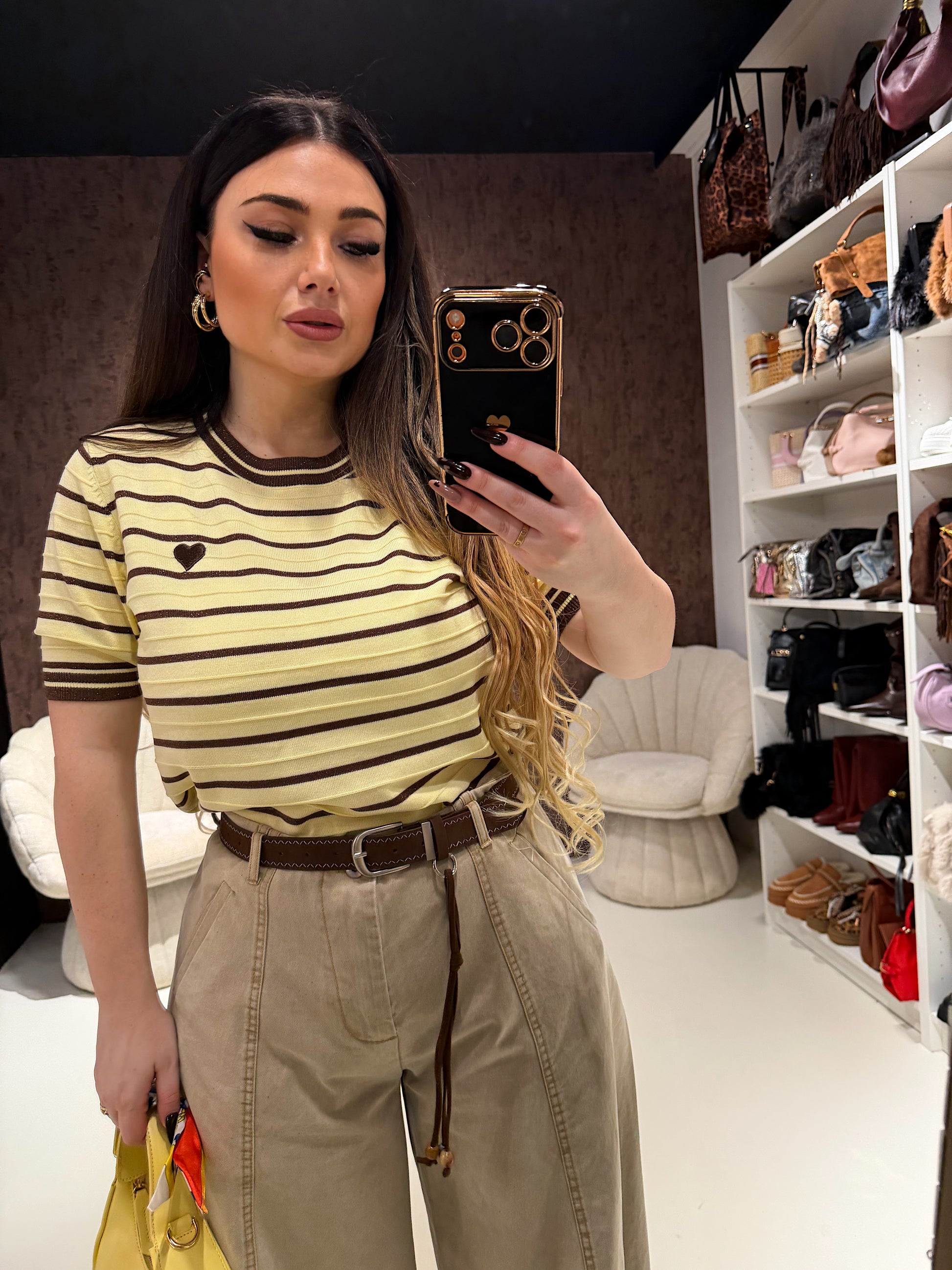 Maglia Knit Stripes Heart - R.a. Boutique