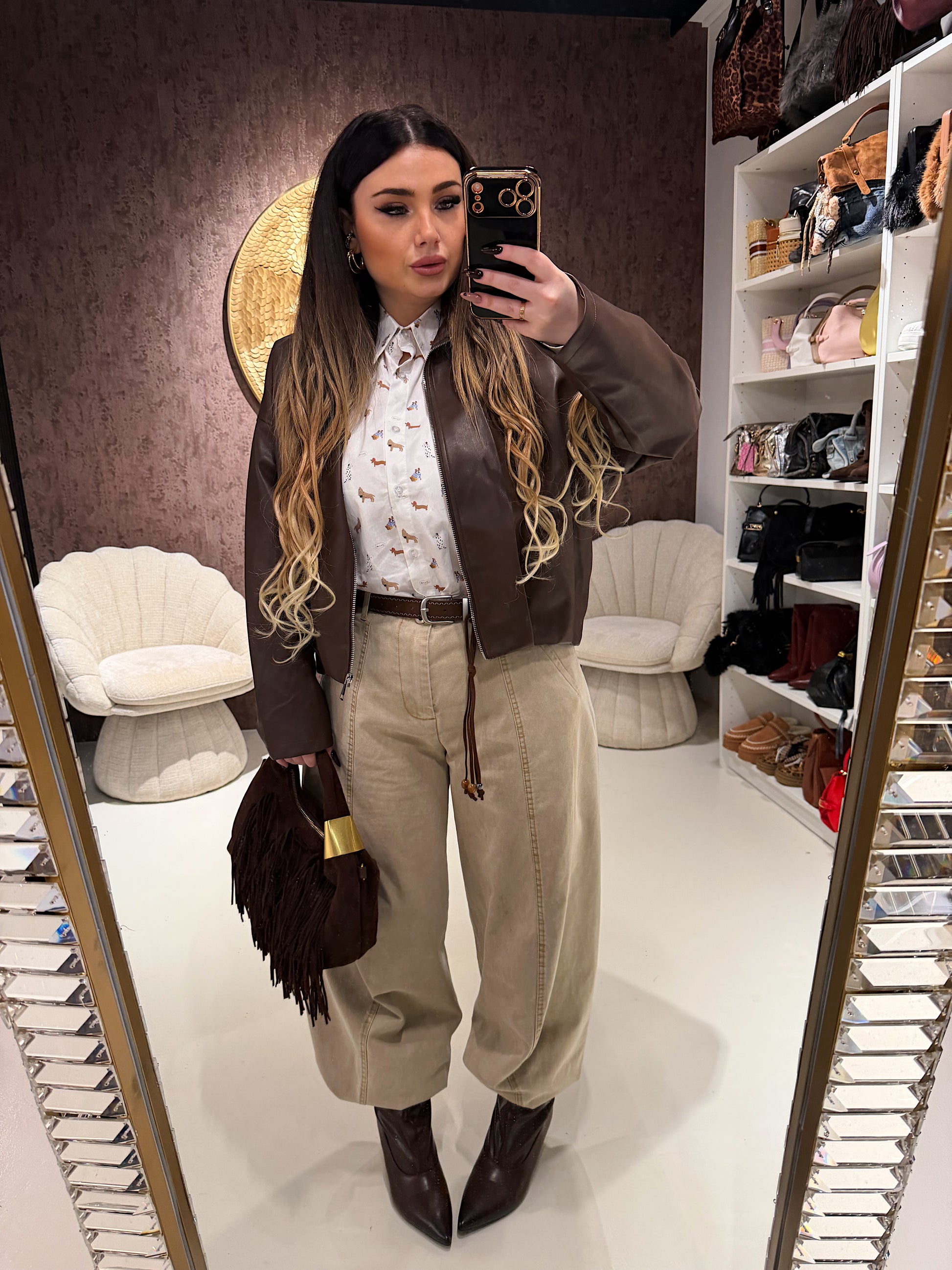 Giacca Leather Brown - R.a. Boutique