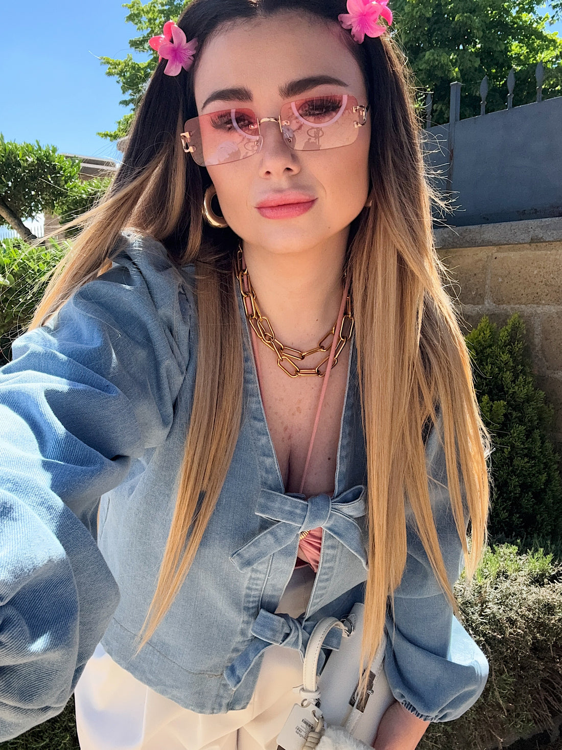 Camicia di jeans con fiocchetti - R.a. Boutique