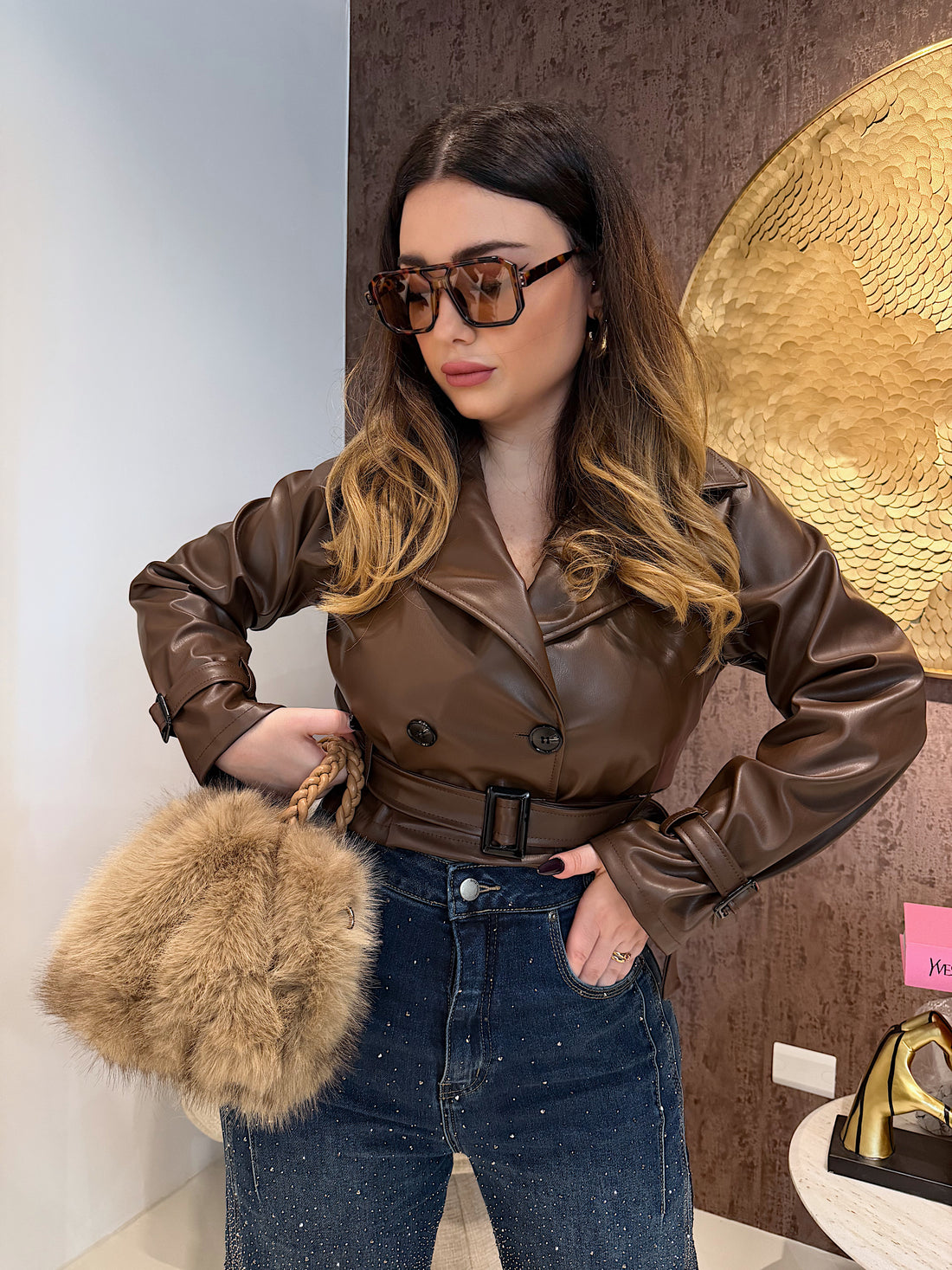 Trench corto donna con cintura - R.a. Boutique