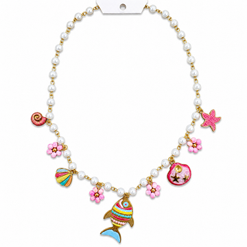 Collana Pesciolino Arcobaleno con perle decorative - R.a. Boutique