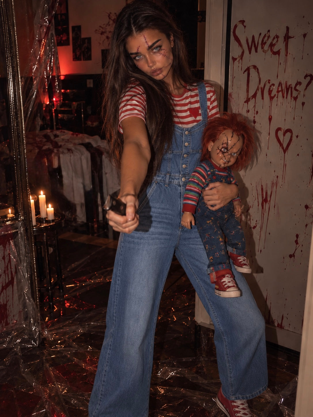 Doll of Nightmares -Salopette in jeans - R.a. Boutique