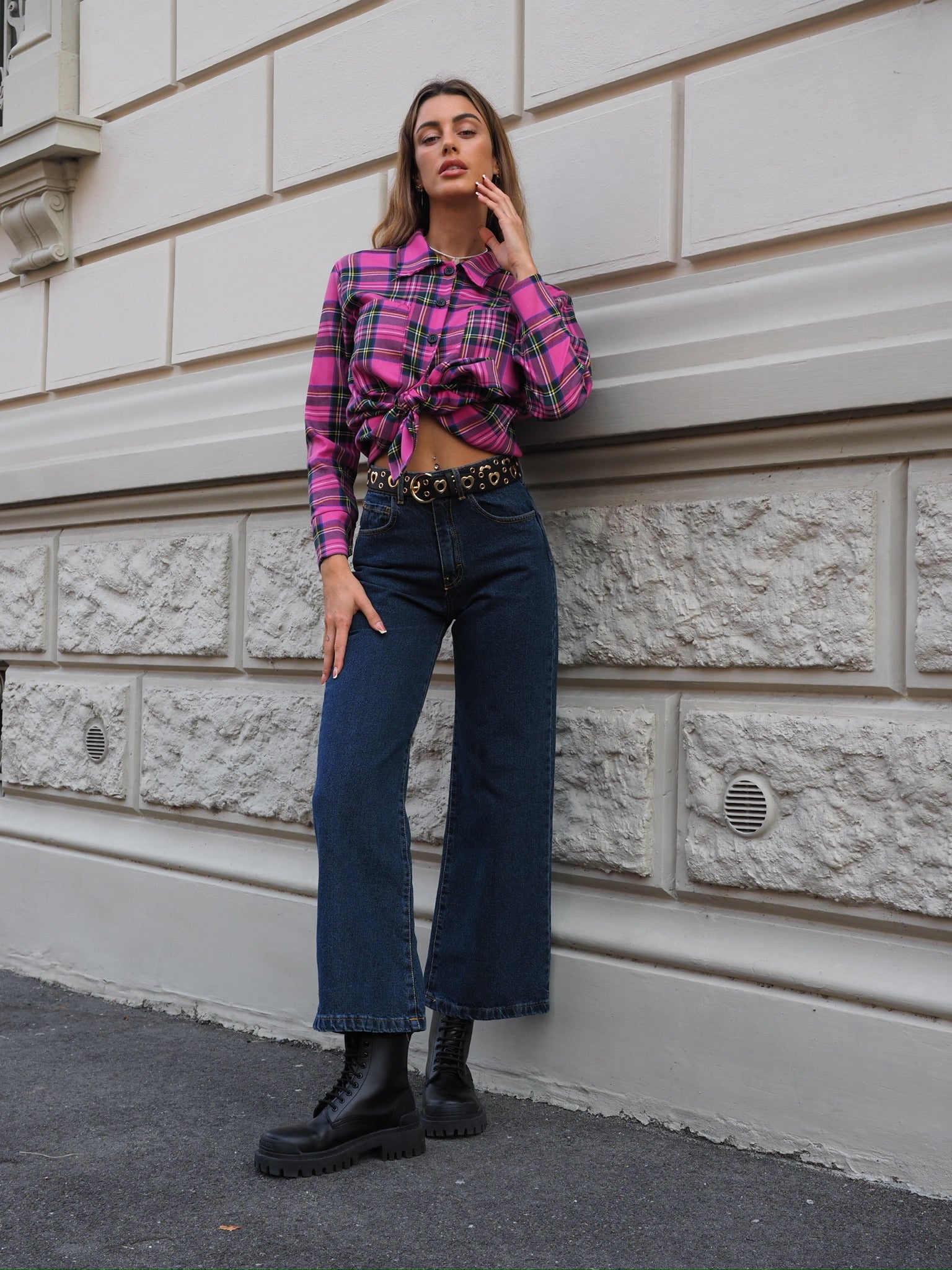 Camicia check Fuxia - R.a. Boutique 