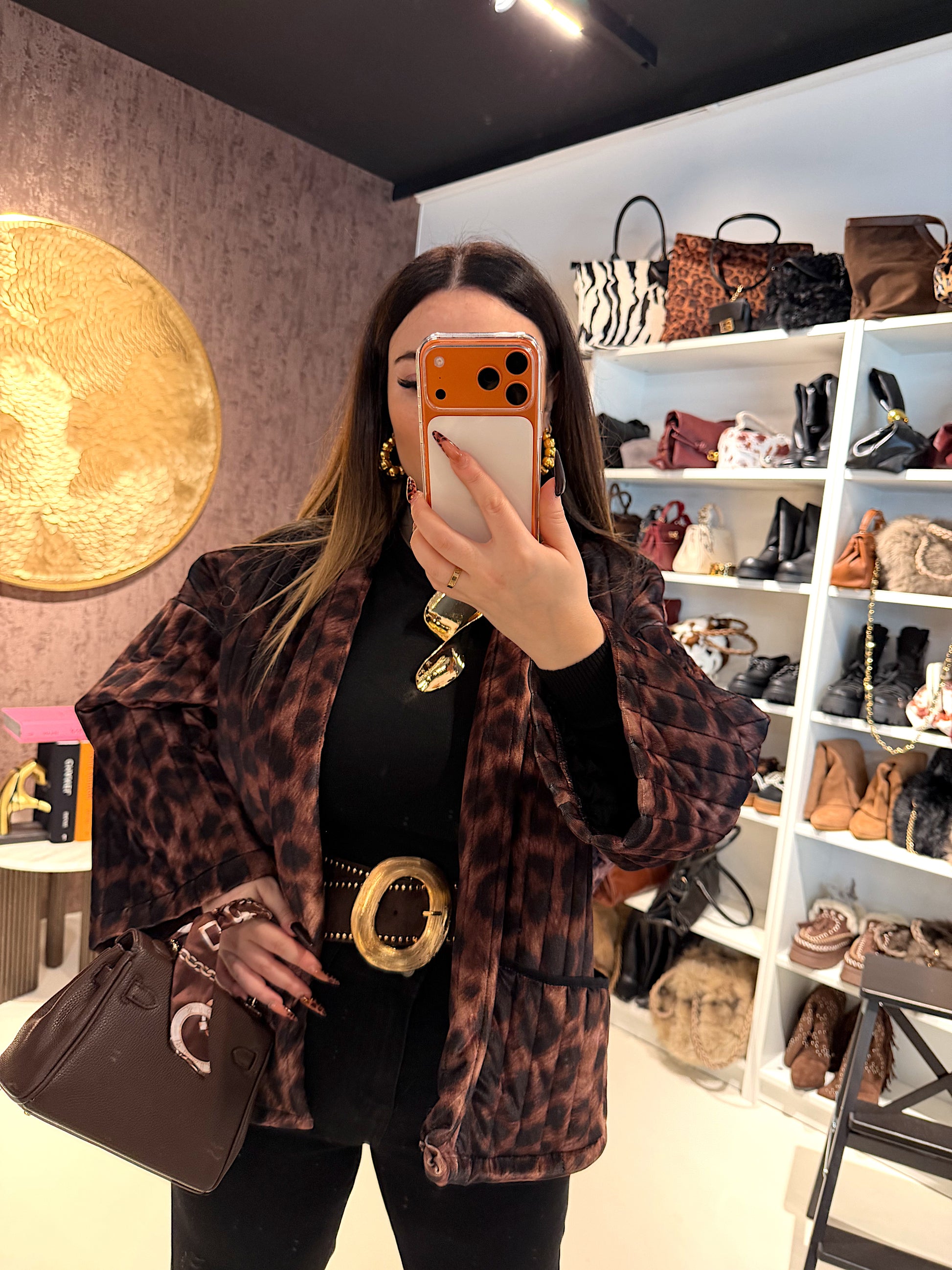 Giacca animalier manica ampia - R.a. Boutique