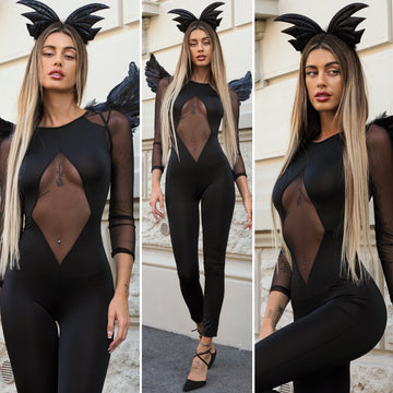 Tuta aderente con trasparenza (Dark Angel) - R.a. Boutique 