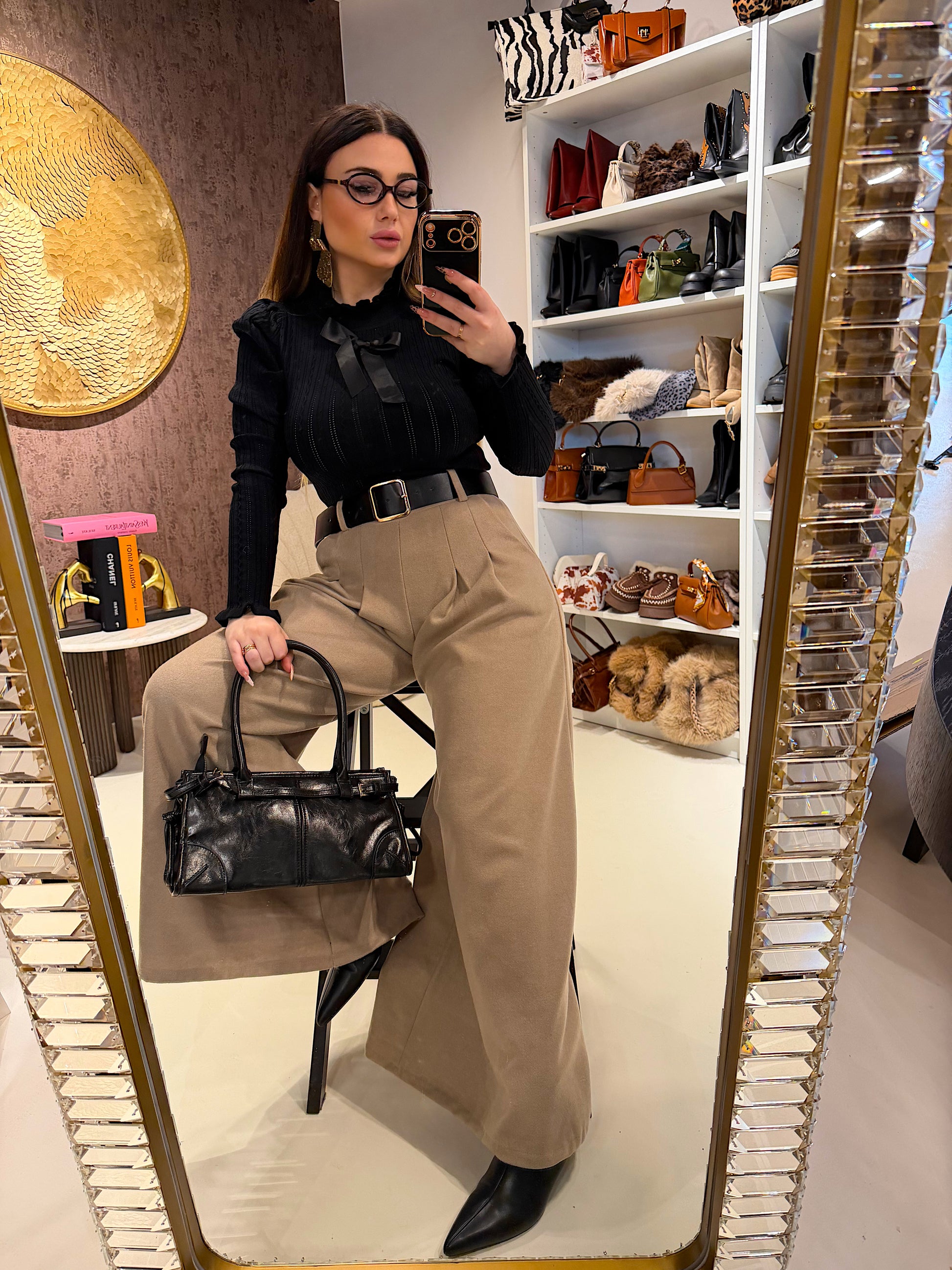 Maglioncino con rouge e fiocco al collo - R.a. Boutique