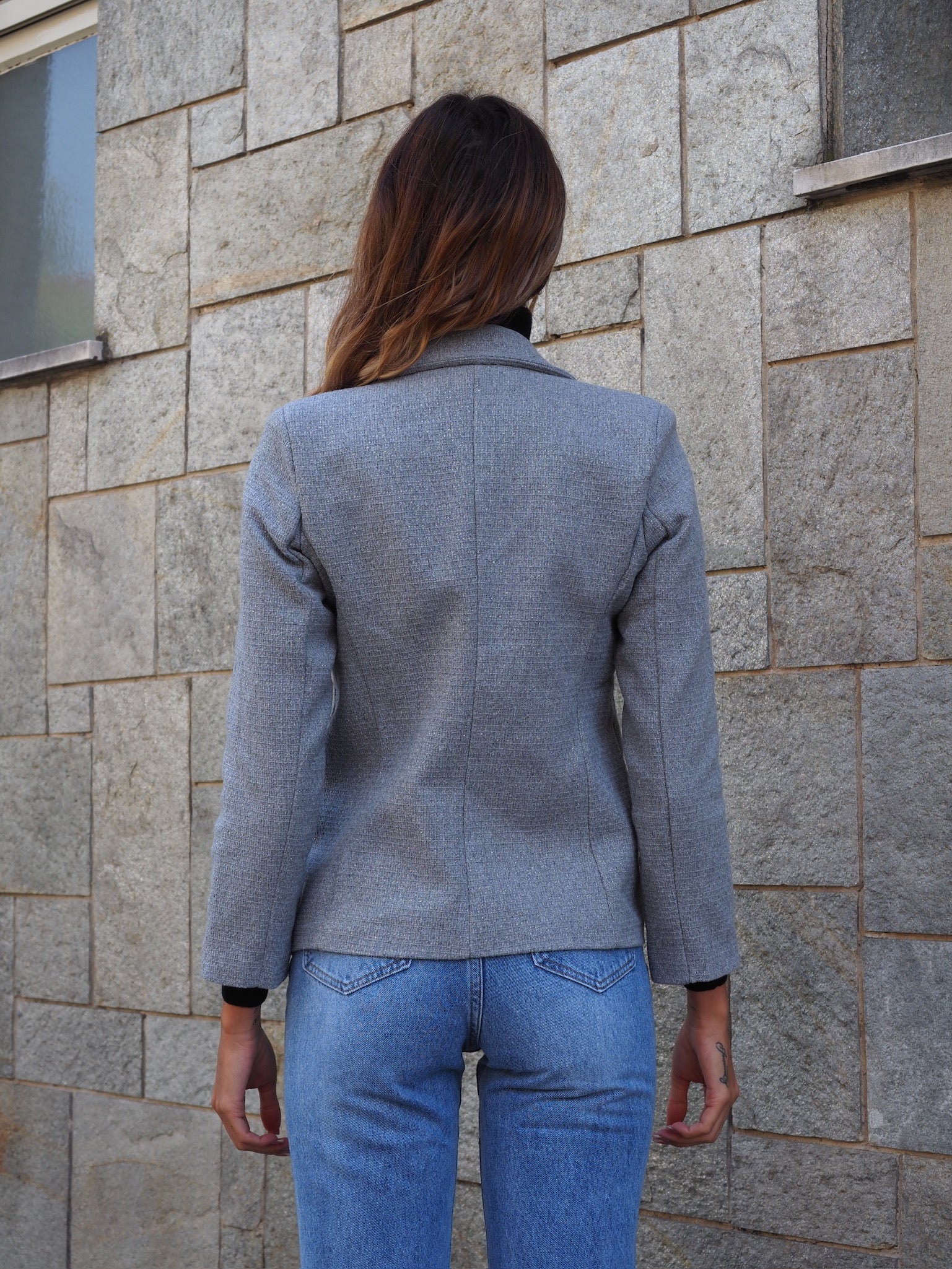 Giacca grigia con bottoni oro - R.a. Boutique 