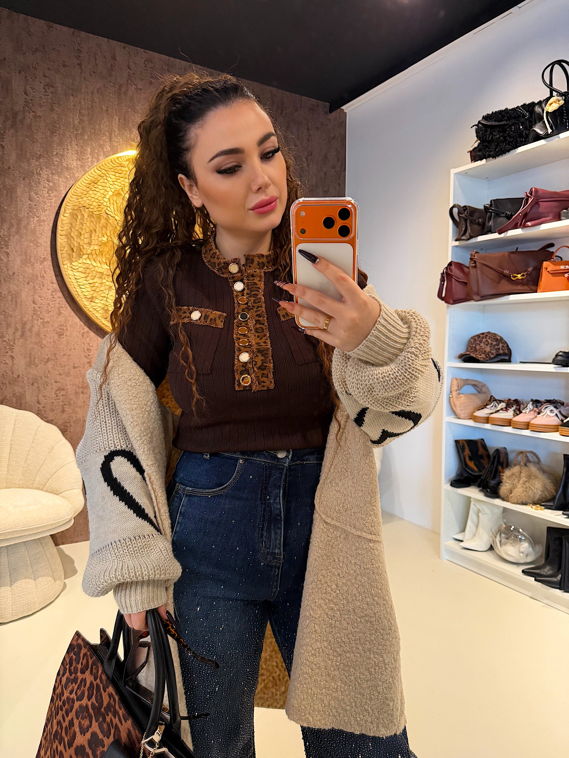 Maglioncino con dettaglio animalier - R.a. Boutique