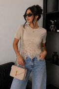 T-Shirt Corsetto con coppe in Pizzo con lacci posteriori - R.a. Boutique