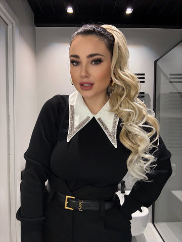 Maglioncino nero con strass - R.a. Boutique