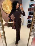 Abito lungo cut-out Caffè Elegance - R.a. Boutique