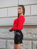 Gonna con paillettes nera - R.a. Boutique 