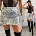 Gonna con paillettes argento - R.a. Boutique 