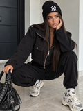 Completo Felpato Urban Cargo Nero - R.a. Boutique