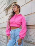 Felpa crop rosa barbie con lacci - R.a. Boutique 