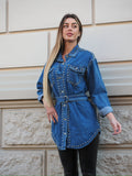 Giaccone di jeans con borchie - R.a. Boutique 