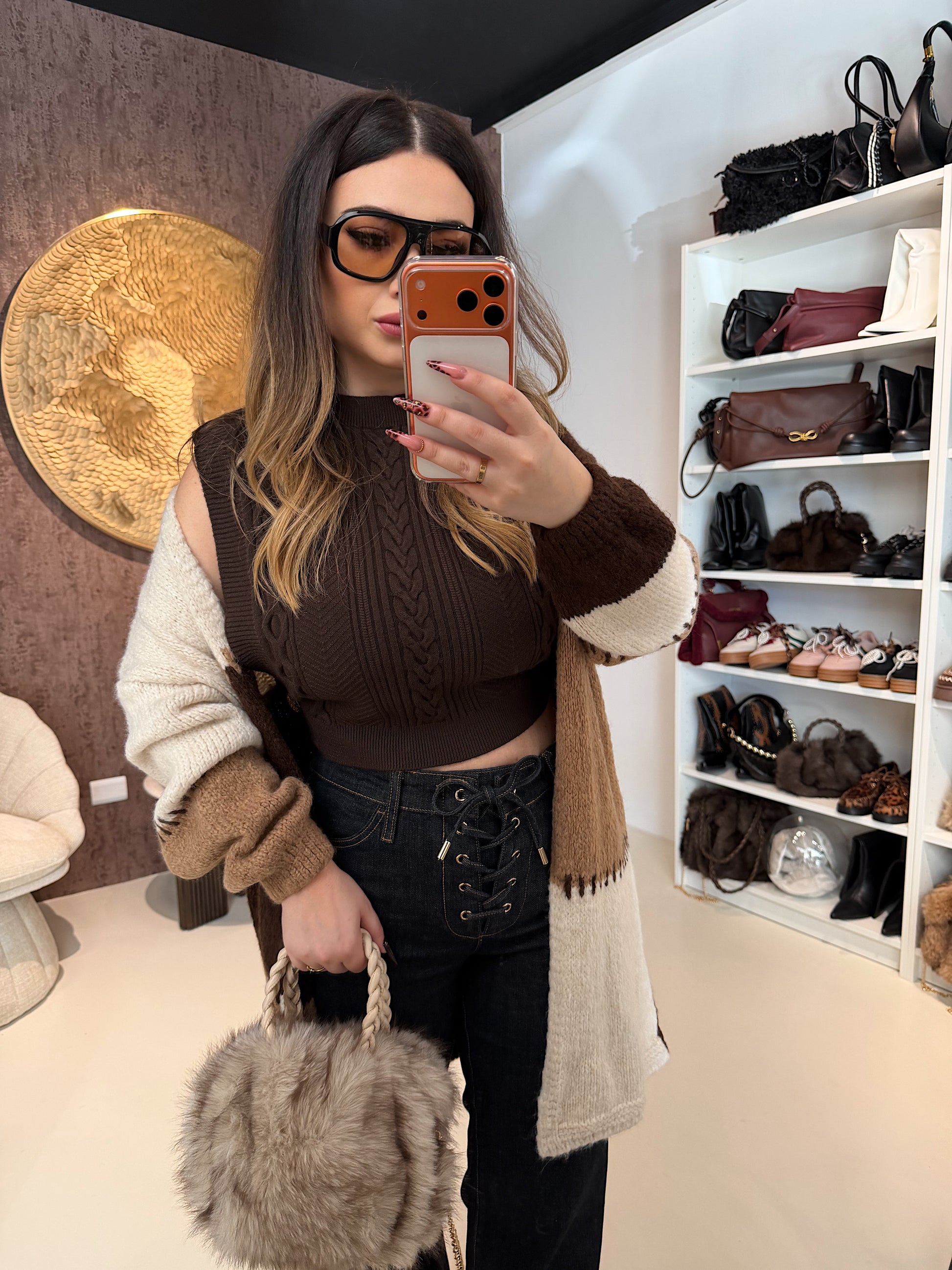 Cardigan a Blocchi 2 colori - R.a. Boutique