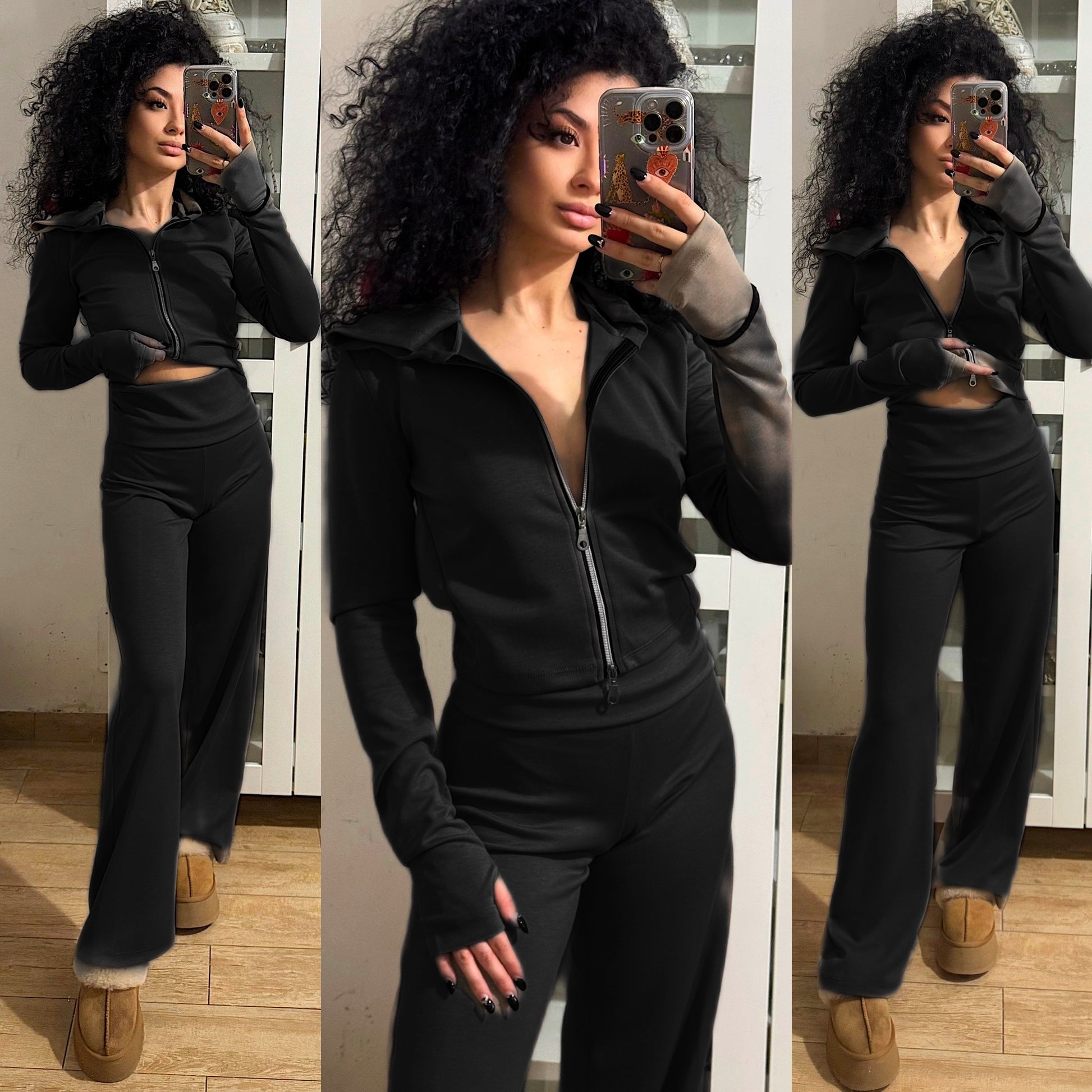 Tuta giacca e pantalone caramello freddo - R.a. Boutique