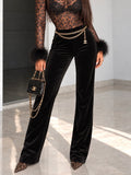 Pantalone a palazzo in ciniglia - R.a. Boutique