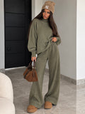 Completo Soft Winter in Maglia con Pantalone – Verde Oliva Morbido - R.a. Boutique