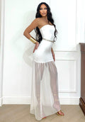 Abito a fascia con gonna in tulle bianco - R.a. Boutique