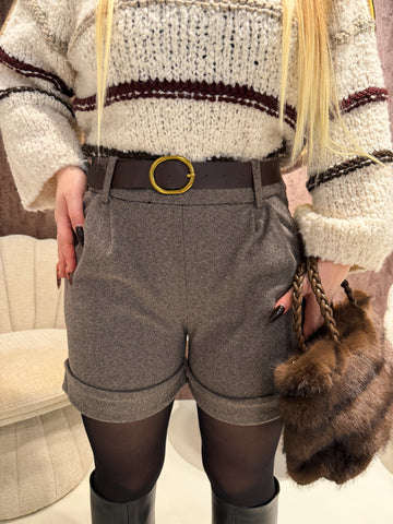 Short in panno con cintura - R.a. Boutique