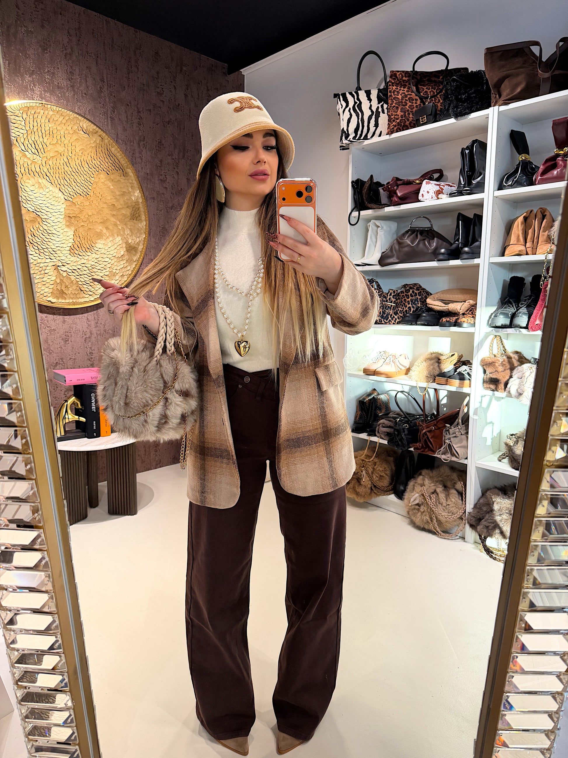 Jeans a Vita brown Asimmetrica Twist Up - R.a. Boutique