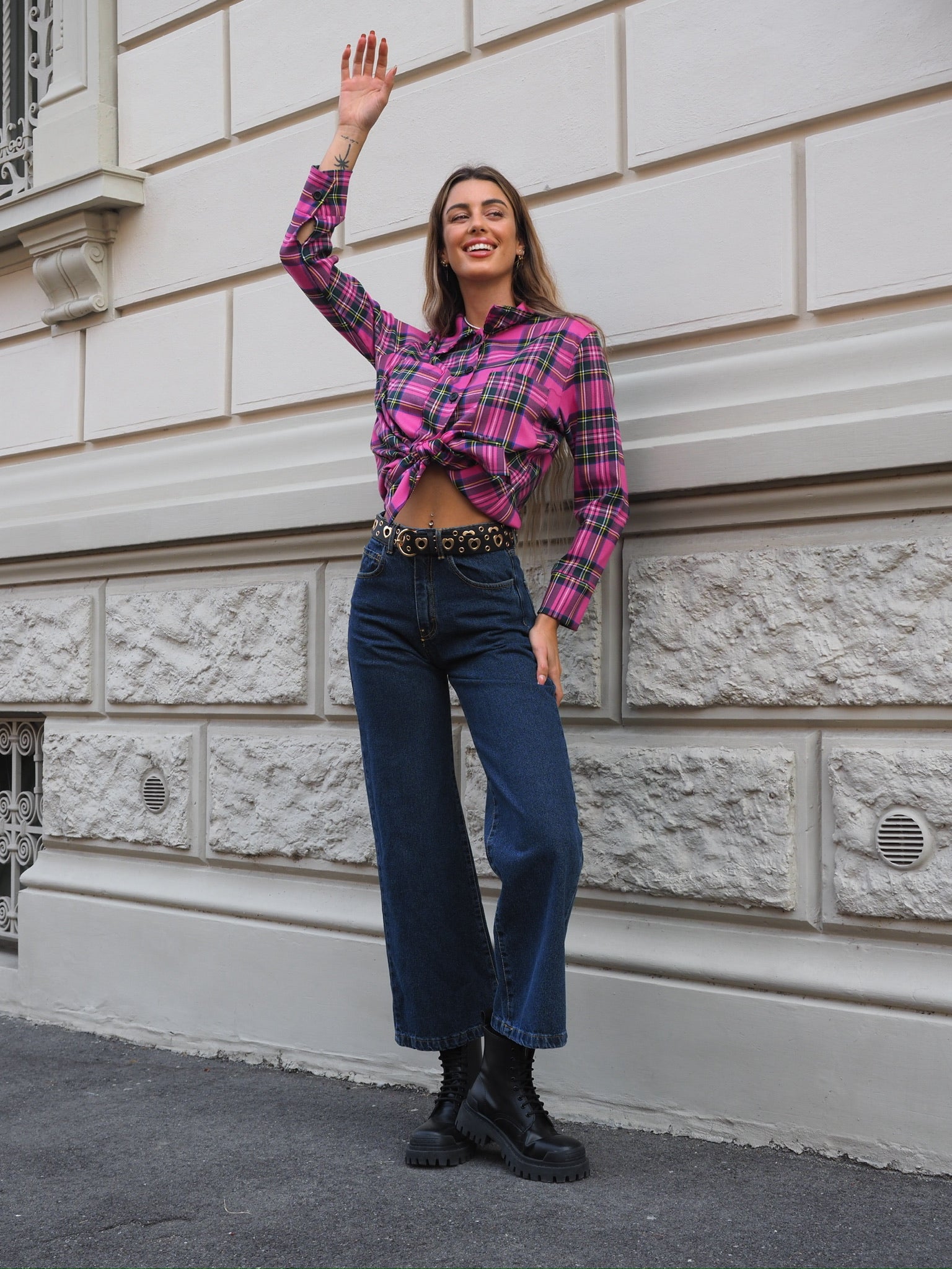 Camicia check Fuxia - R.a. Boutique 