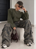 Pantalone Cargo Camouflage Wide Leg - R.a. Boutique