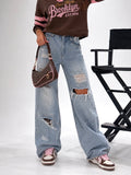 Jeans Wide Leg Strappi e Borchie - R.a. Boutique
