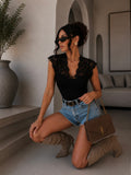 Top Elegance pizzo scollo a V - R.a. Boutique