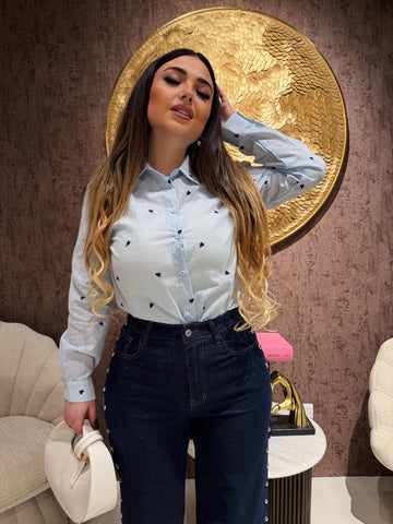 Camicia Valentin Cuoricini Ricamati - R.a. Boutique