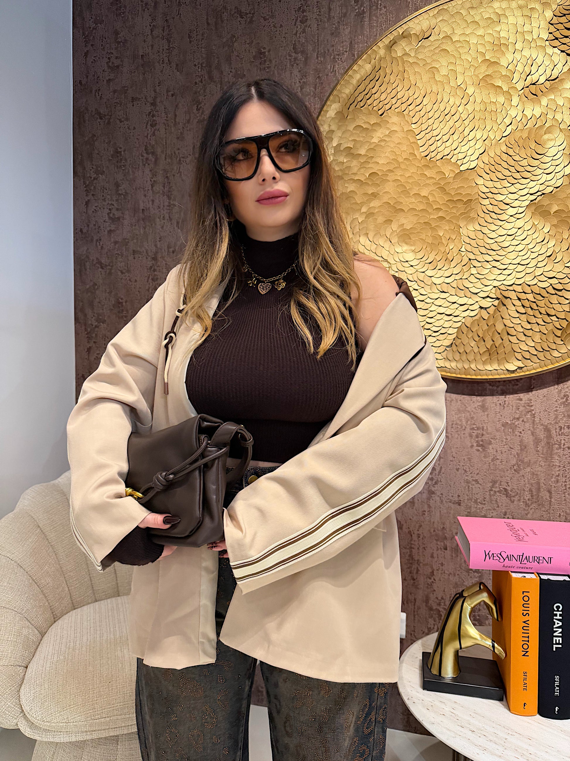 Completo Urban Chic con Cappuccio Marrone - R.a. Boutique