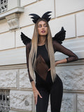 Tuta aderente con trasparenza (Dark Angel) - R.a. Boutique 